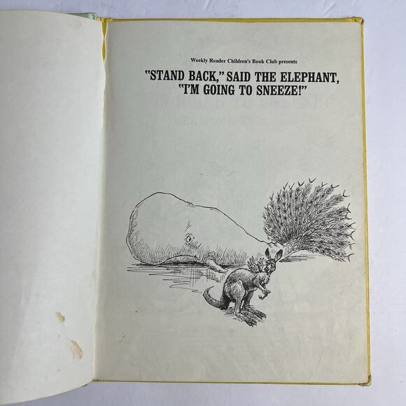 Stand Back Said The Elephant Im Going To Sneeze Childrens Book Vintage Hardcover - Picture 3 of 8